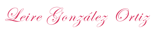 Logo Leire González Ortiz en rosa claro.